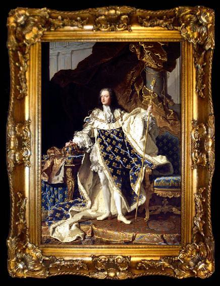framed  Hyacinthe Rigaud Portrait of Louis XV, ta009-2